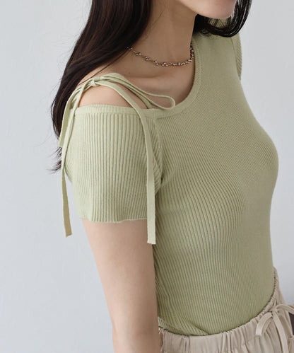 One-Off Shoulder Ribbon Knit