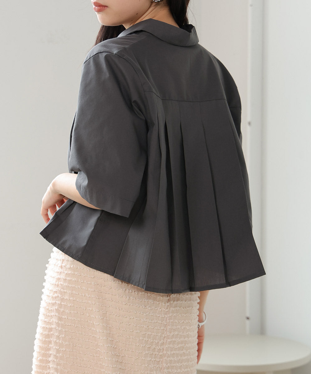 Pleated Shirt Blouse