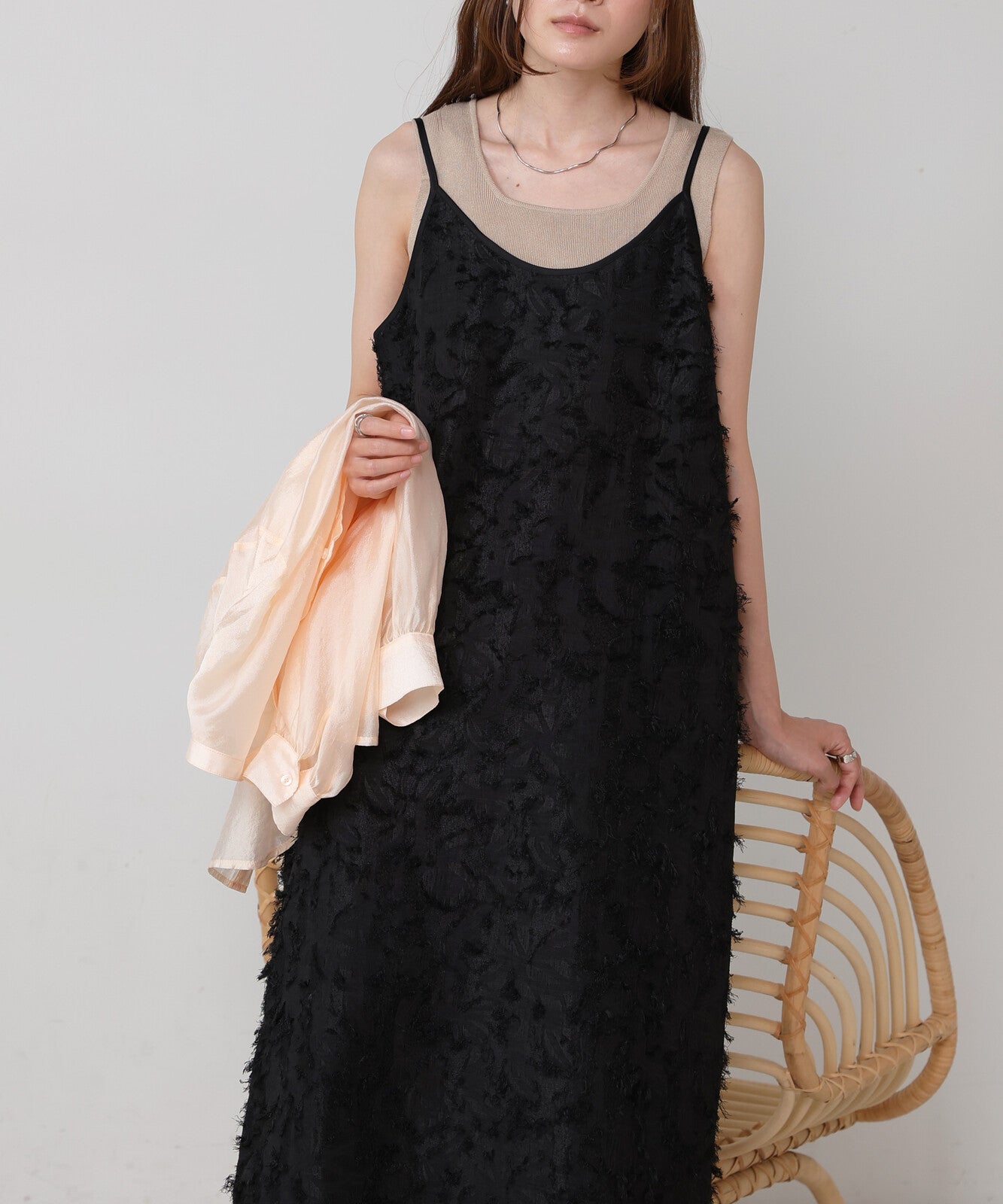 Shaggy Jacquard Cami Dress