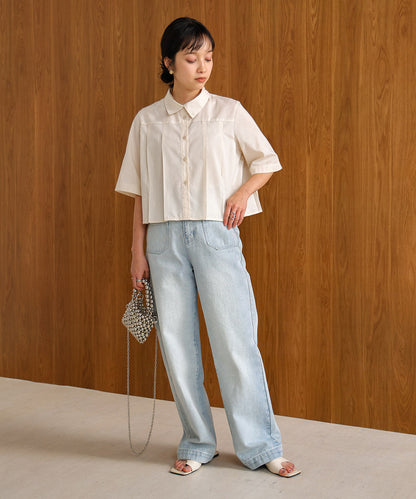 Pleated Shirt Blouse