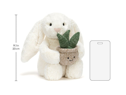 Cream Bunny with Plant