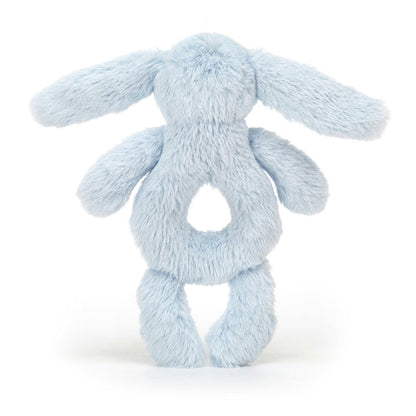 Bashful Bunny Ring Rattle - baby blue