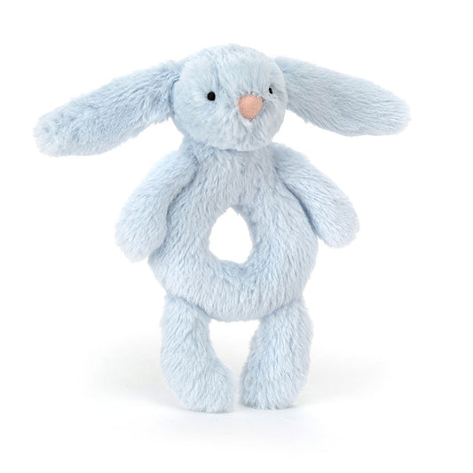 Bashful Bunny Ring Rattle - baby blue
