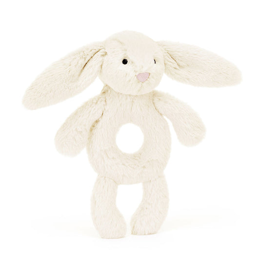 Bashful Bunny Ring Rattle - cream