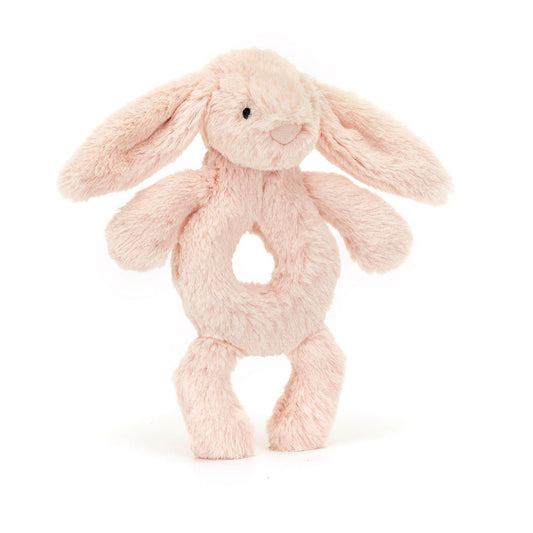 Bashful Bunny Ring Rattle - blush