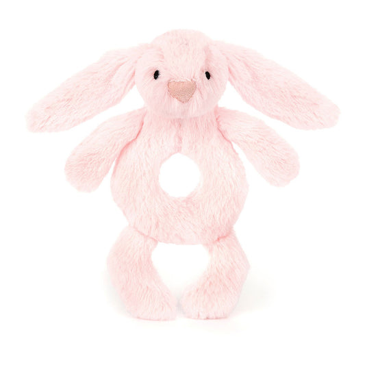 Bashful Bunny Ring Rattle - baby pink