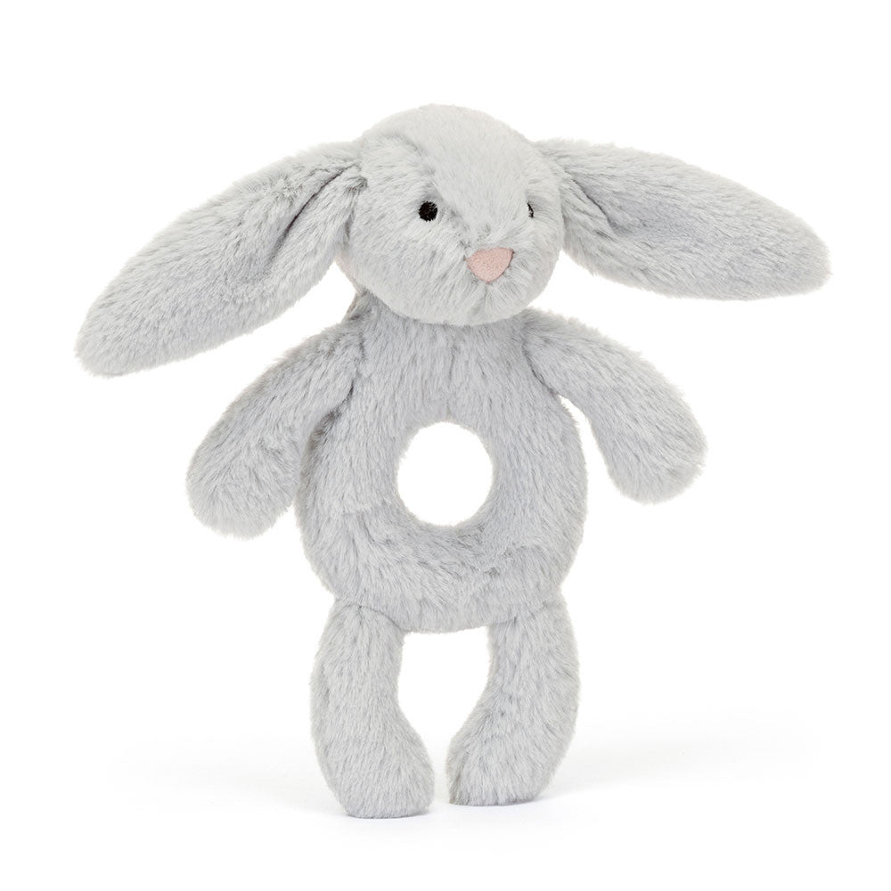 Bashful Bunny Ring Rattle - silver