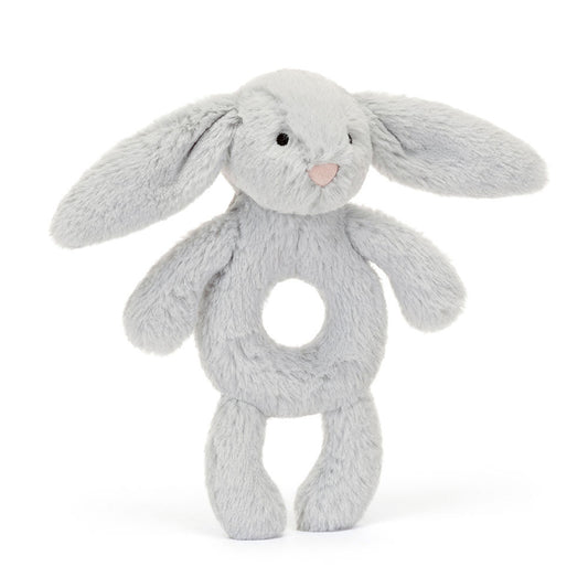 Bashful Bunny Ring Rattle - silver