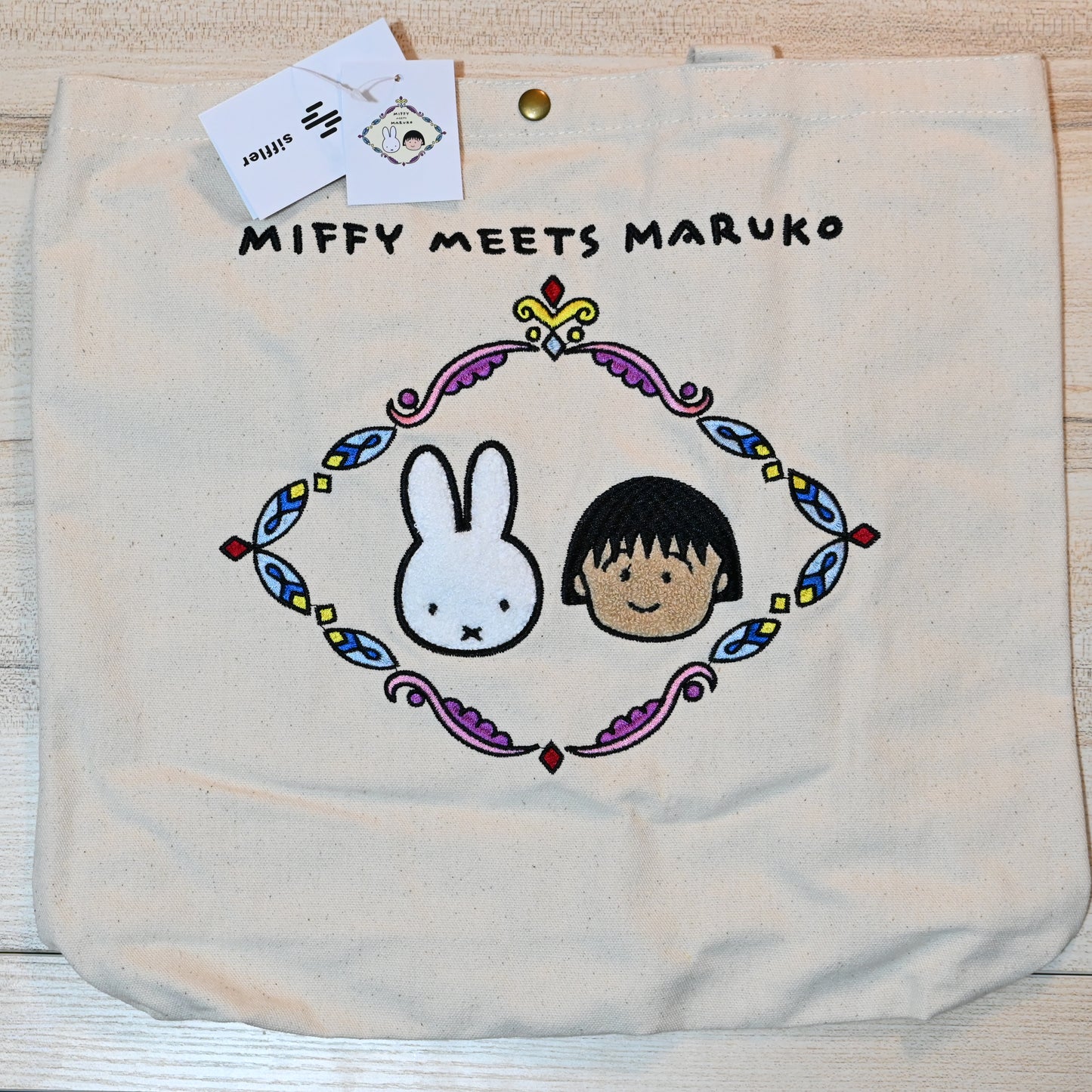 Miffy x 櫻桃小丸子刺繡帆布袋 [現貨]