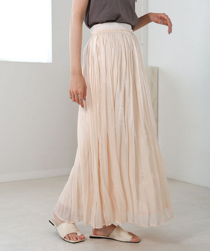 Sheer Glitter Pleated Skirt