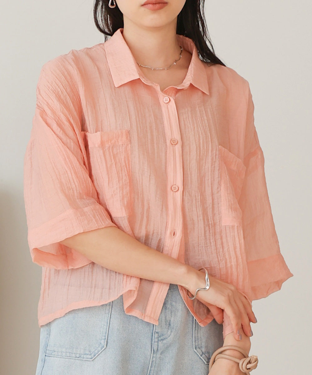 Sheer Short Shirt Blouse