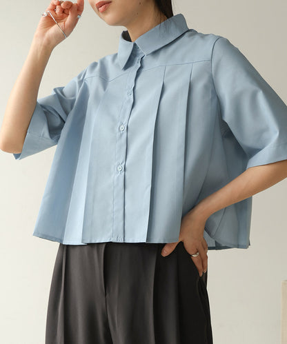 Pleated Shirt Blouse