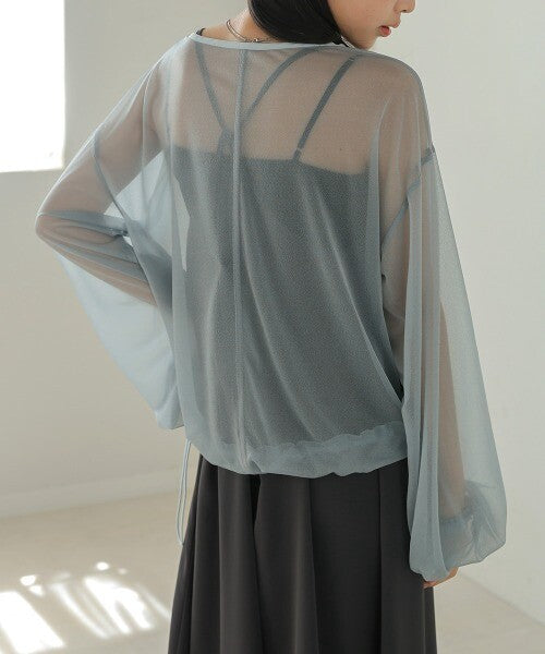 New Arrivals See-through Long-sleeved Top