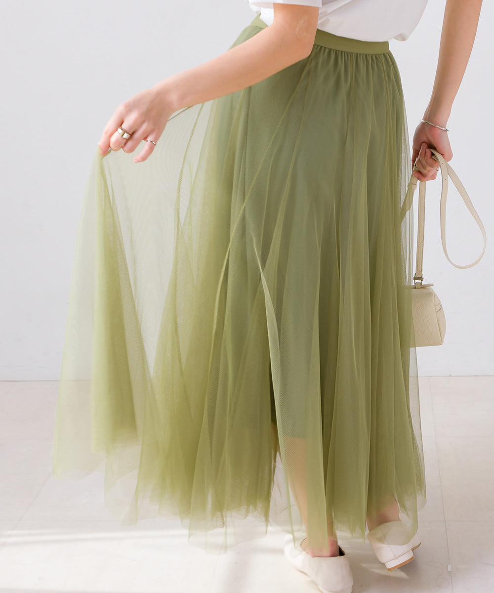 Sheer Layered Tulle Skirt