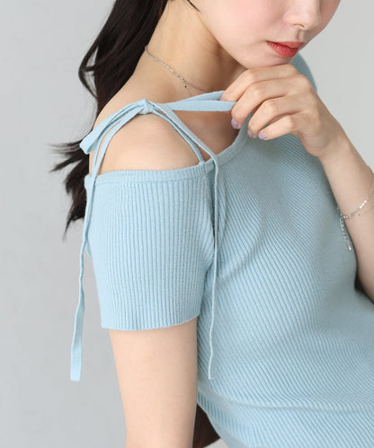 One-Off Shoulder Ribbon Knit