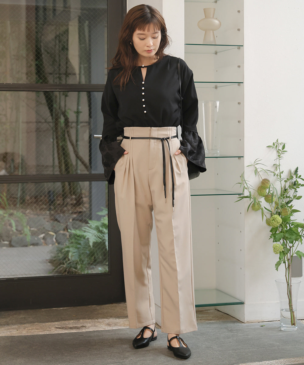 HIGH WAISTED SLACKS WITH BELT