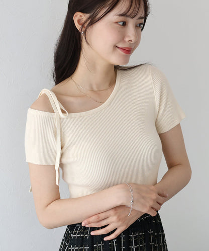 One-Off Shoulder Ribbon Knit