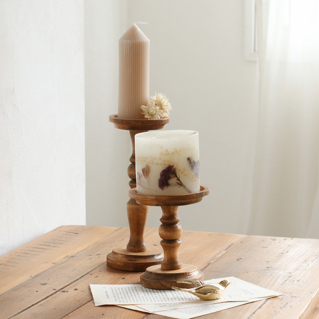 Pine Candle Stand S 2pcs