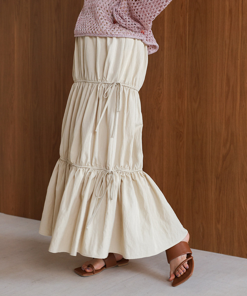 RIBBON TIERED SKIRT