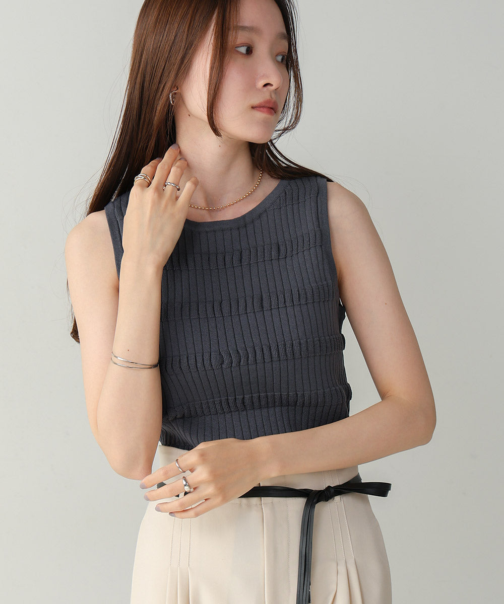 KNIT RIBBED TANK TOP