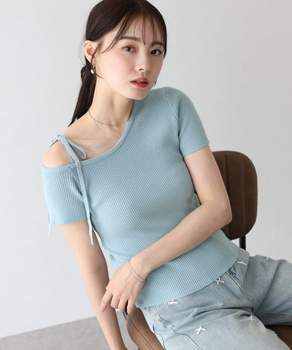 One-Off Shoulder Ribbon Knit