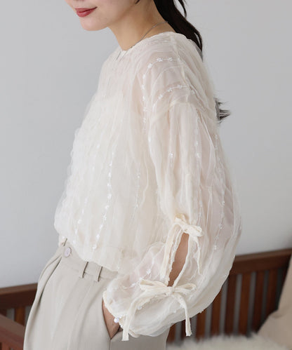 Tulle Lace Sheer Blouse