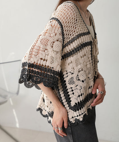 Crochet Short Sleeve Cardigan