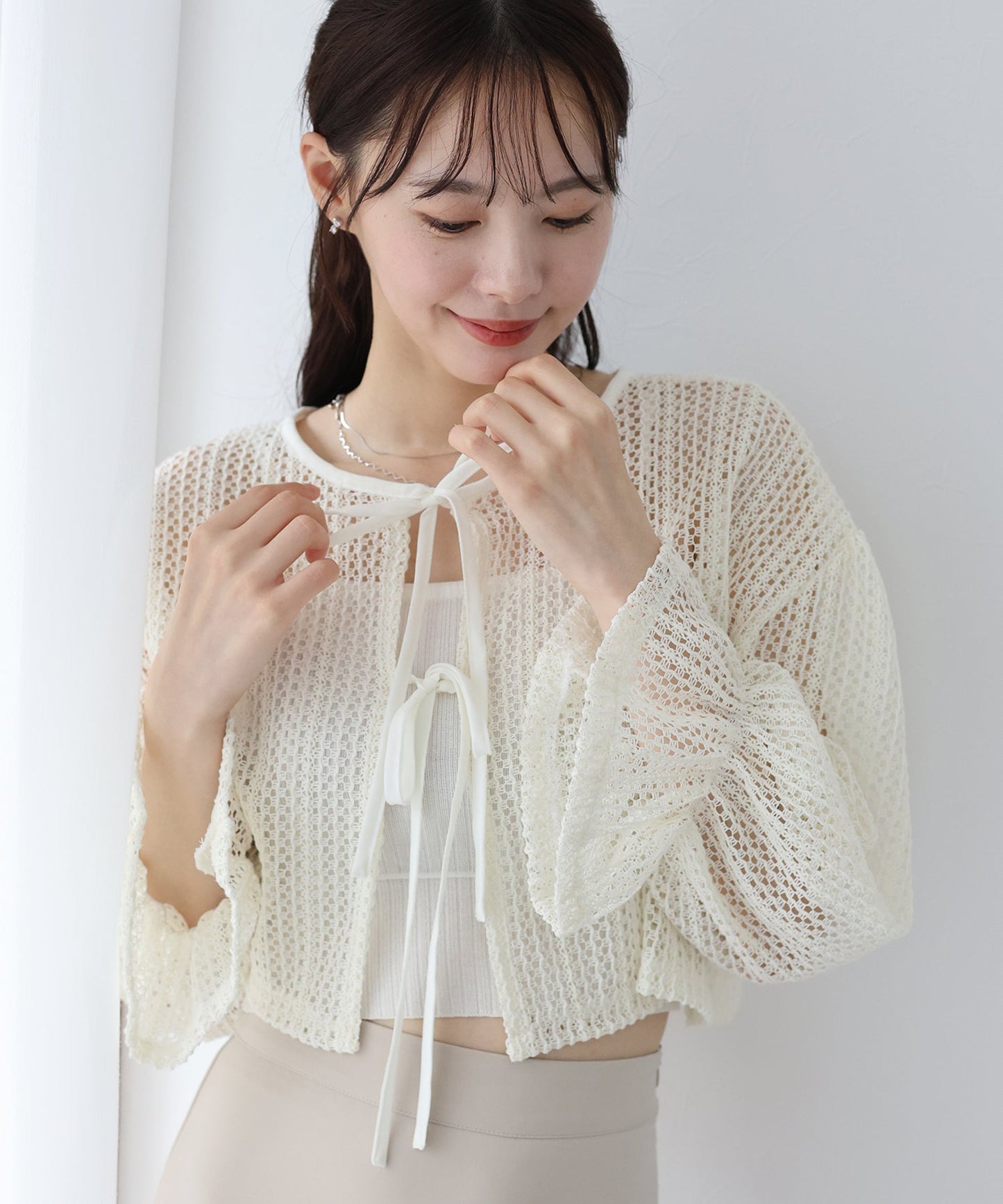 2WAY Ribbon Lace Cardigan