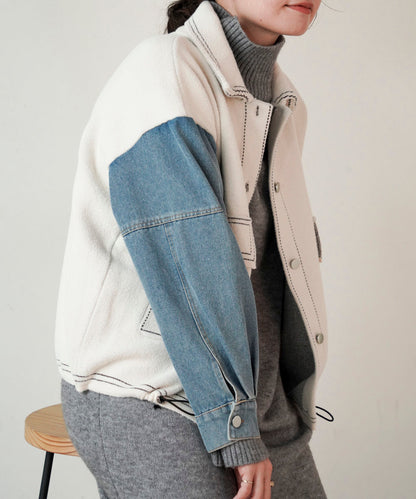 Knit Docking Denim Jacket