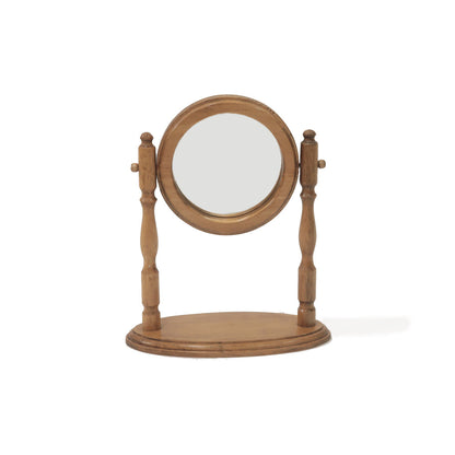 Pine Stand Mirror Round