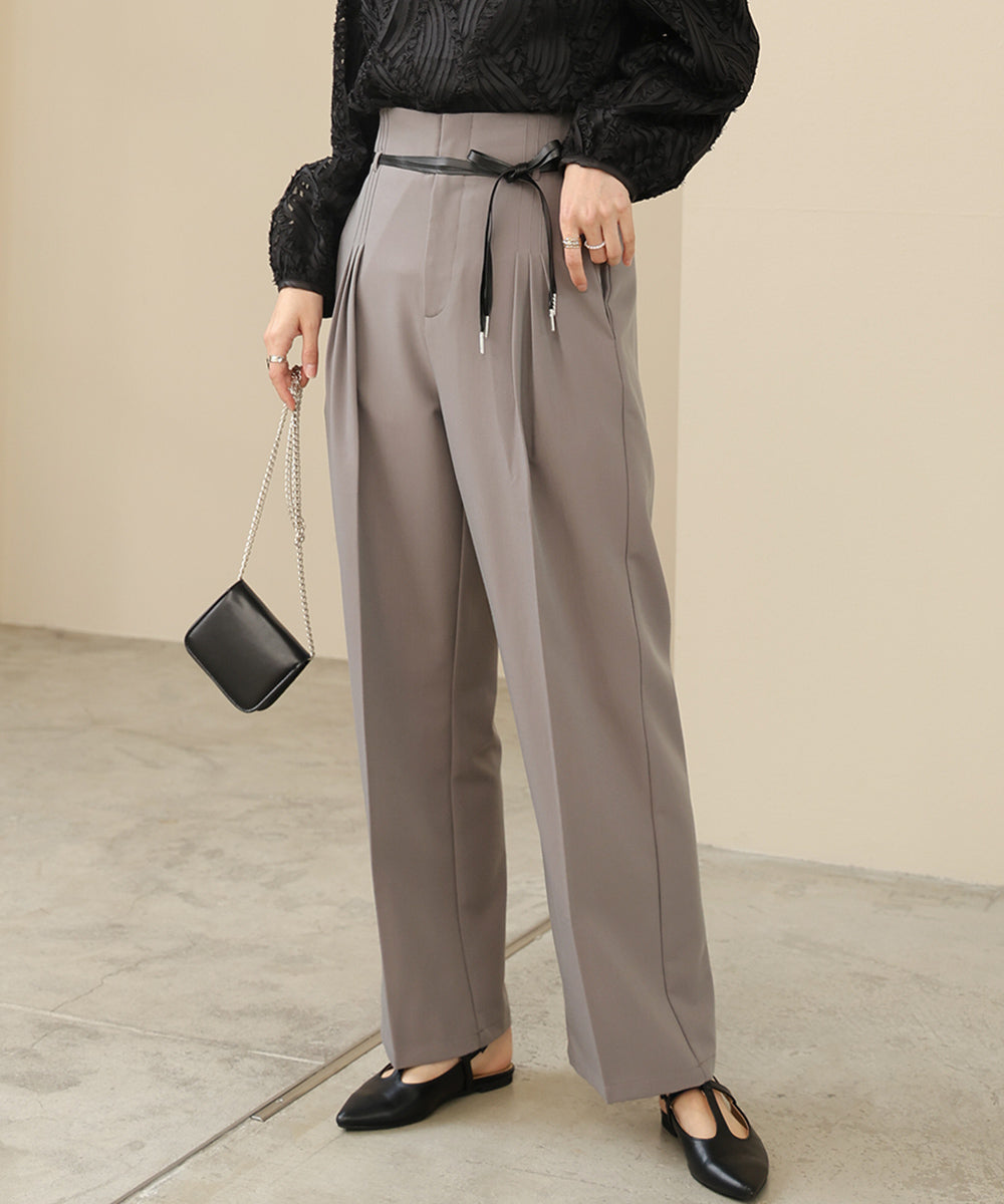 HIGH WAISTED SLACKS WITH BELT