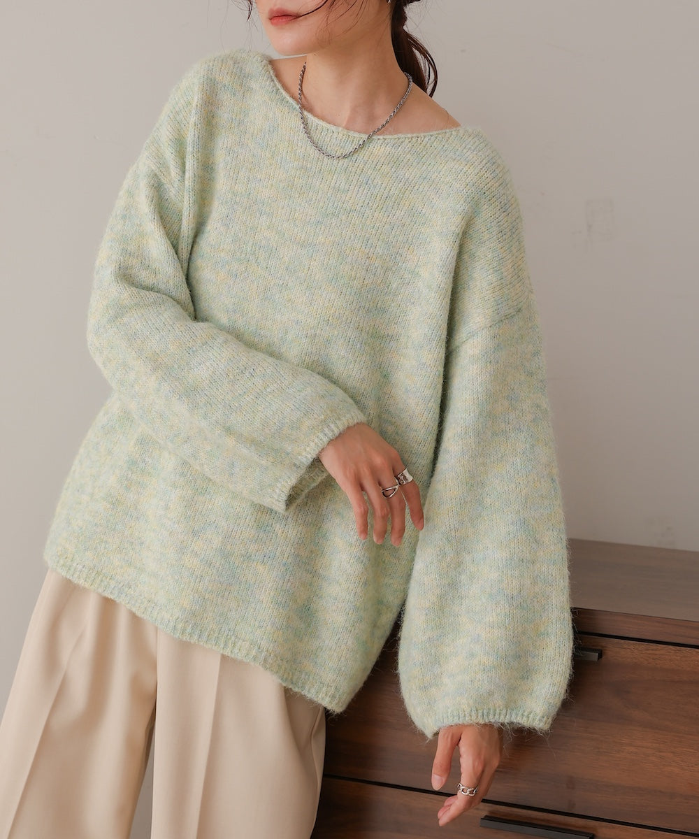 Back Ribbon Knit Pullover