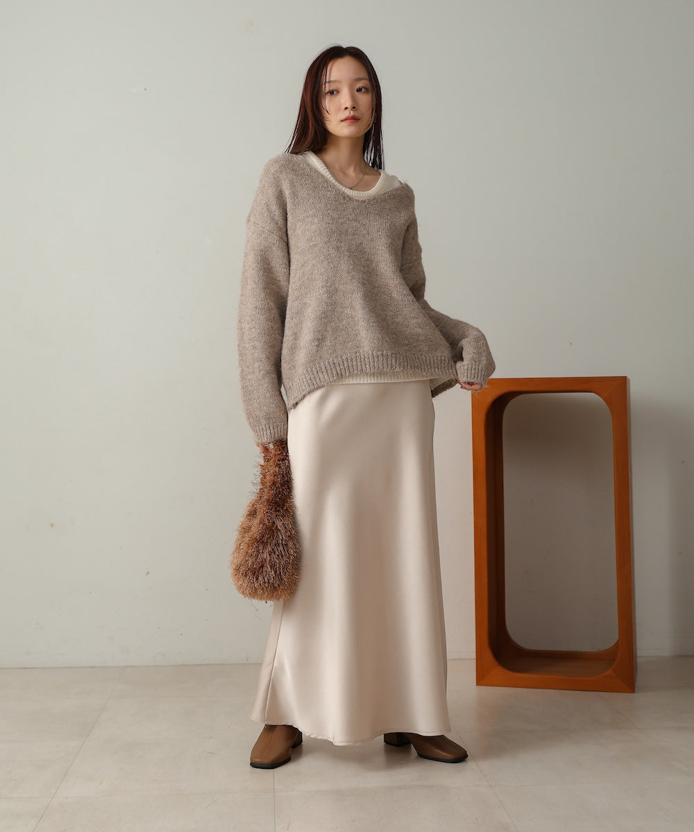 V-neck Knit Pullover with Tank