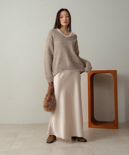 V-neck Knit Pullover with Tank