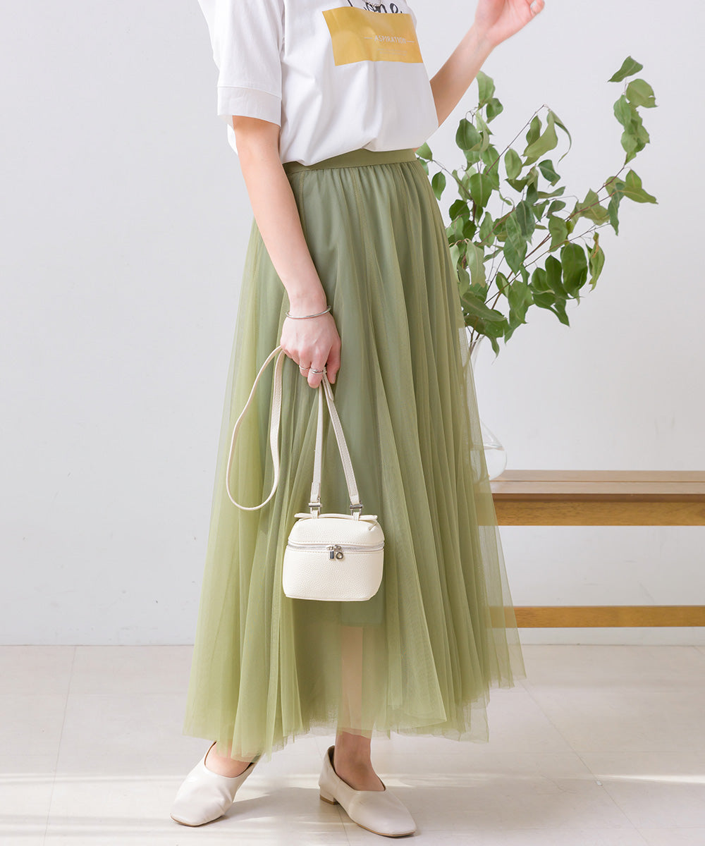 Sheer Layered Tulle Skirt