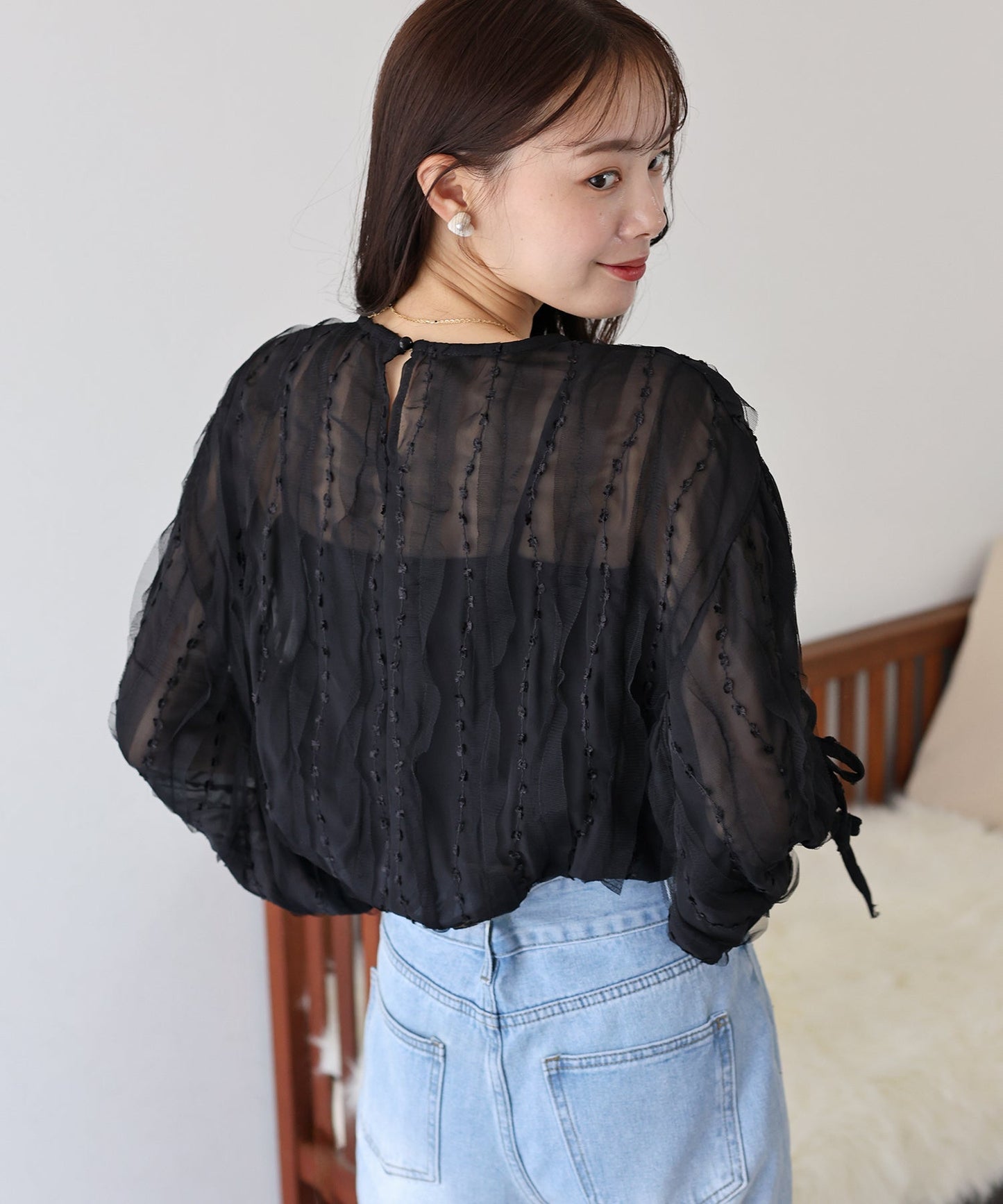 Tulle Lace Sheer Blouse