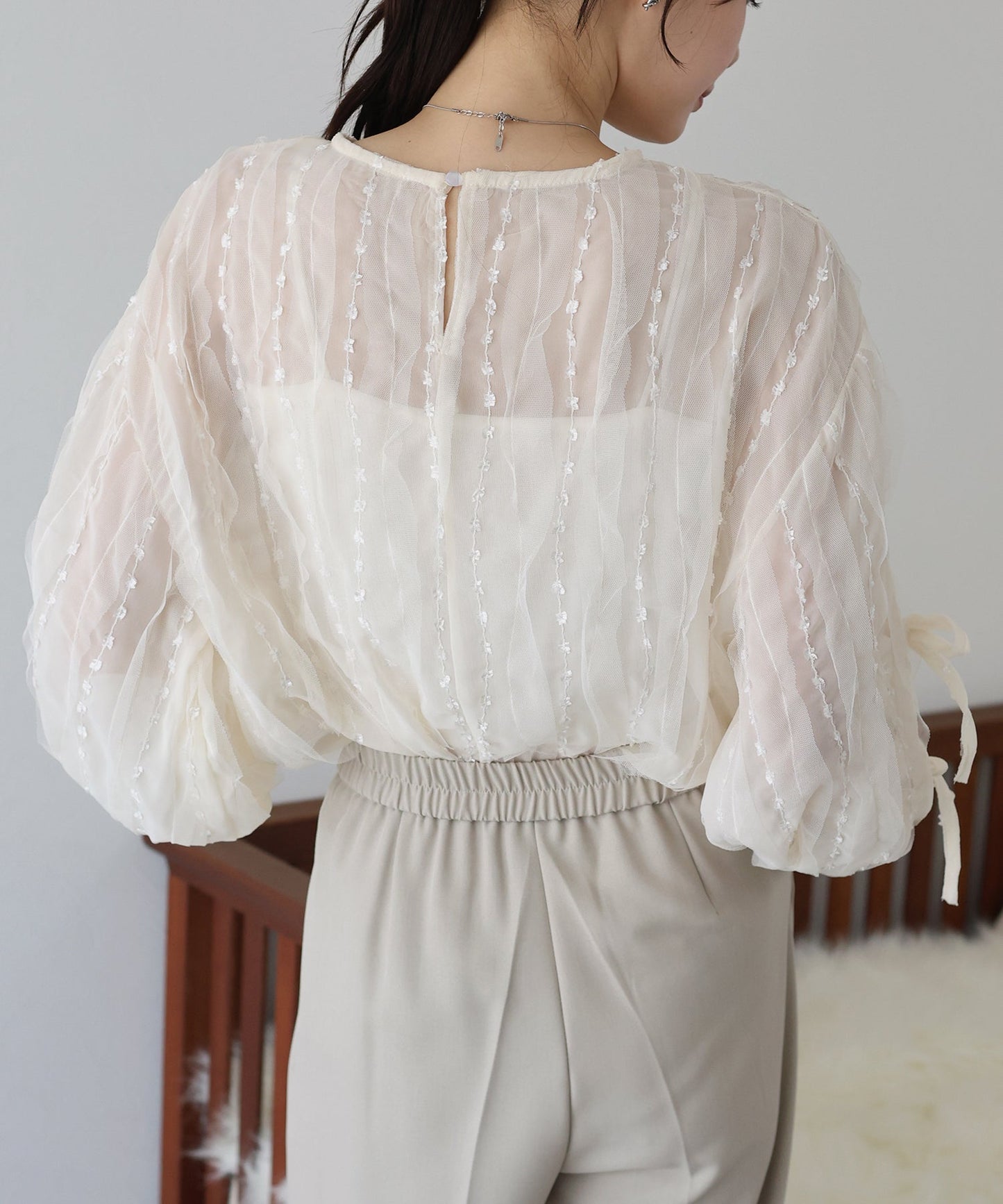 Tulle Lace Sheer Blouse