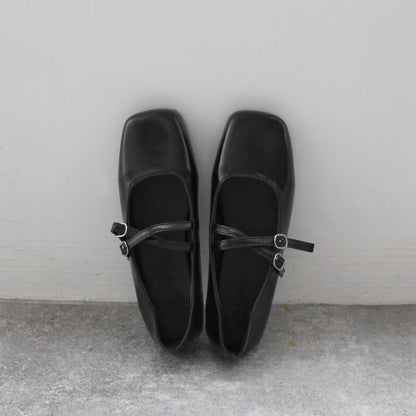 Square Toe Double Strap Shoes