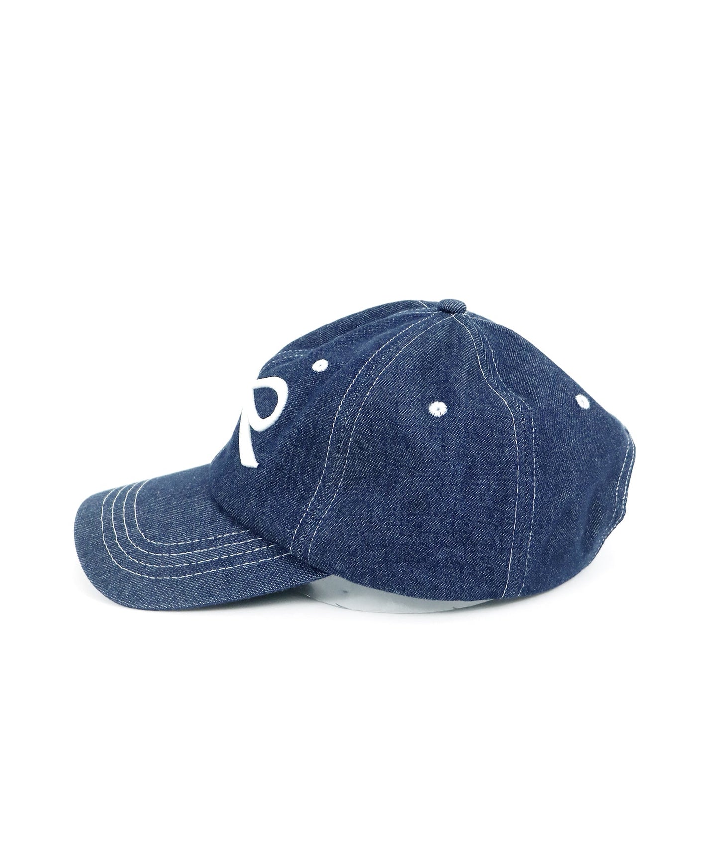 Ribbon Embroidered Denim Cap