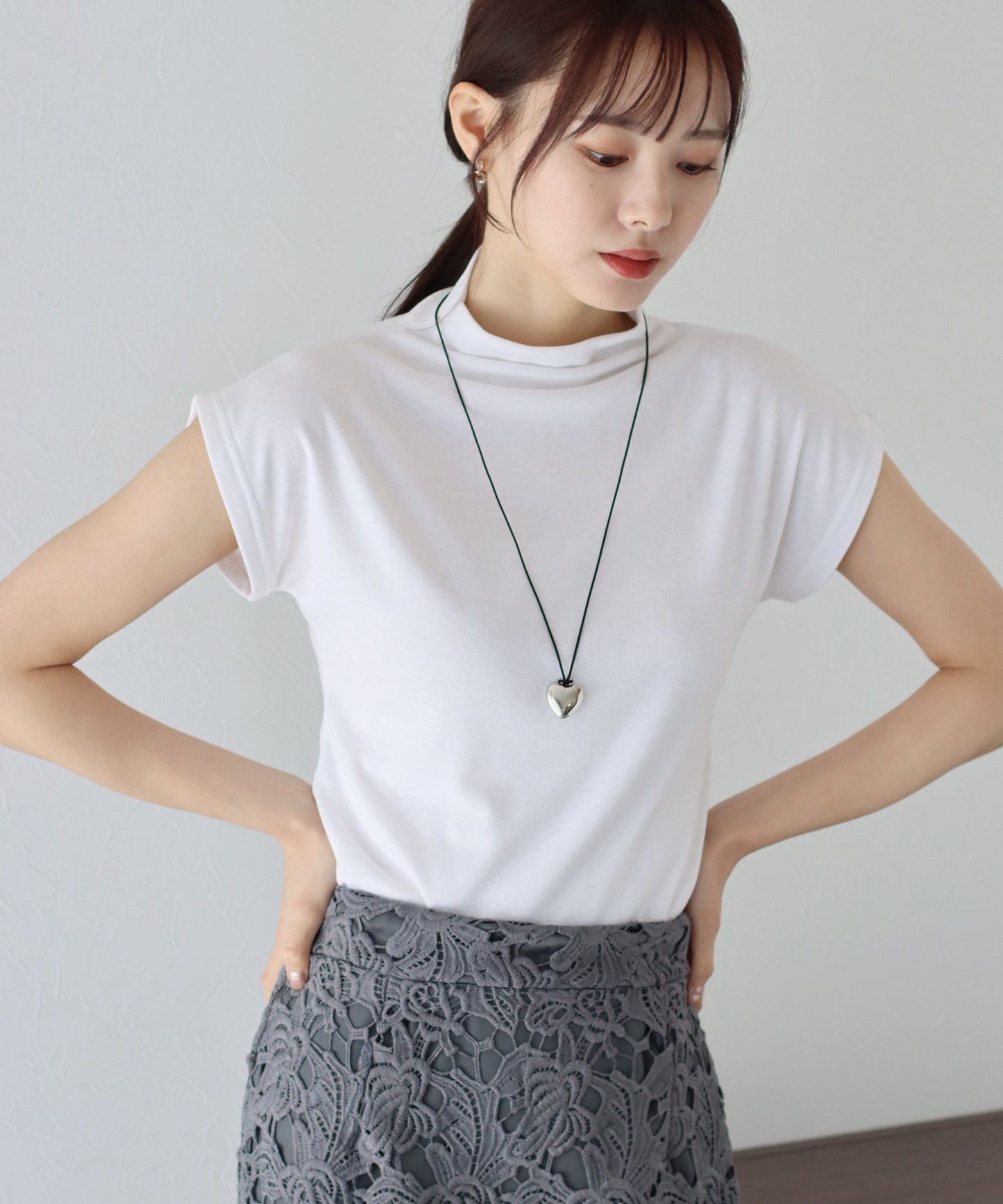 High Neck French Sleeve T-shirt