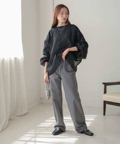 Sheer Layered Fleece Sweatshirt