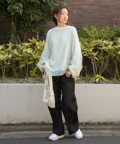 Sheer Layered Fleece Sweatshirt