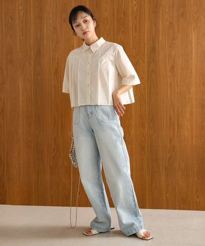 Pleated Shirt Blouse