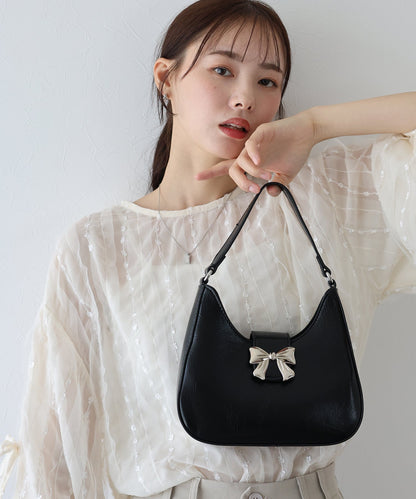 Buckle Ribbon Shoulder Chain Bag