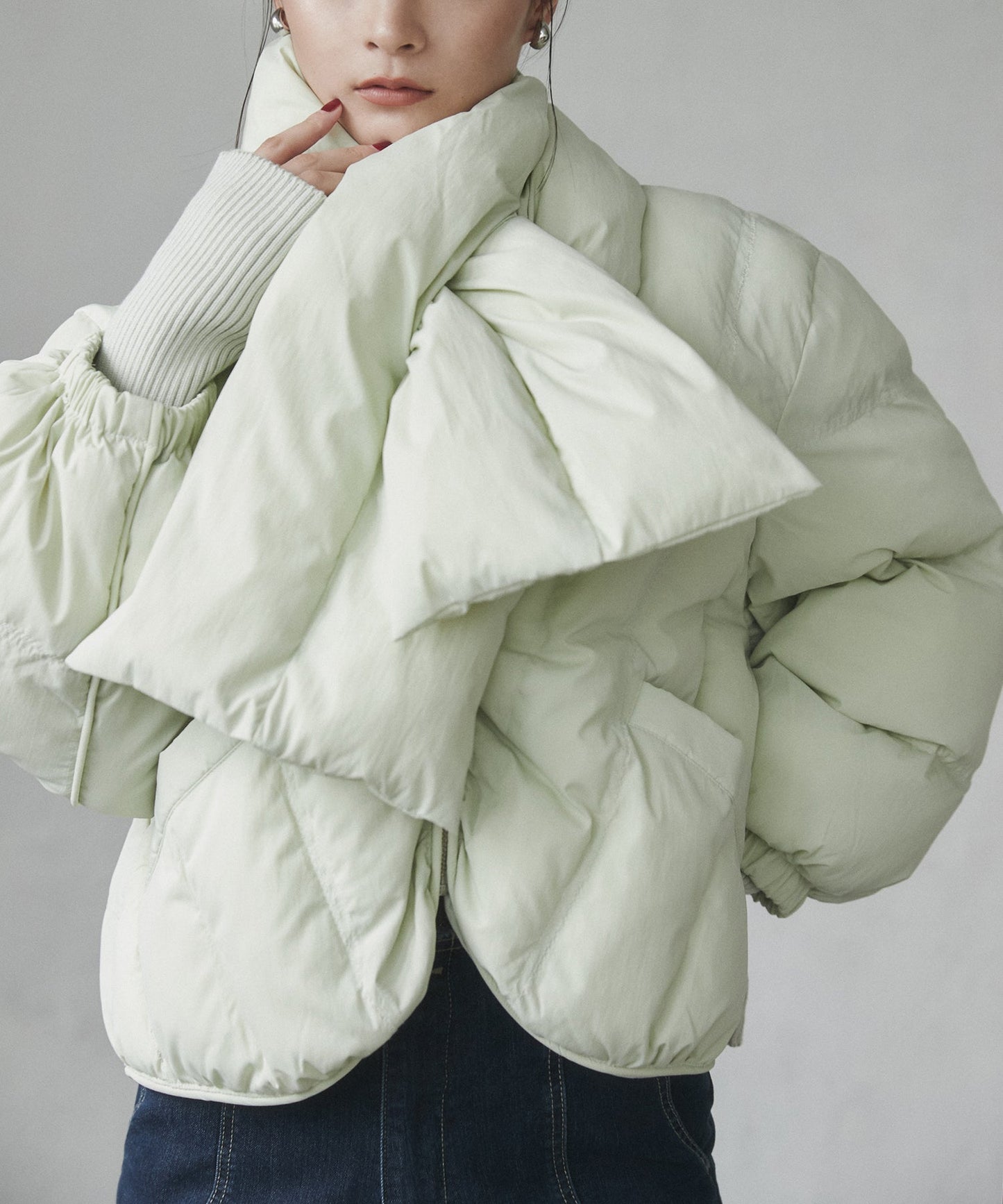 Quilted Jacket with Muffler