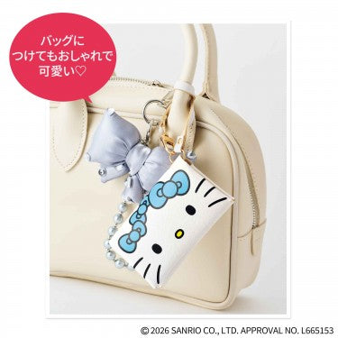 [預購]Hello Kitty水藍色蝴蝶結多功能皮套