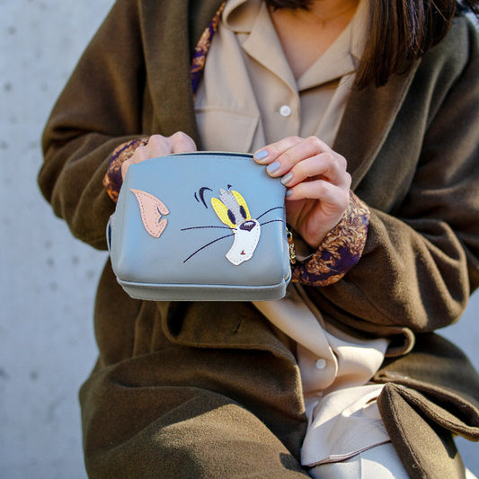 TOM&JERRY×Flapper Face Applique Cosmetic Bag