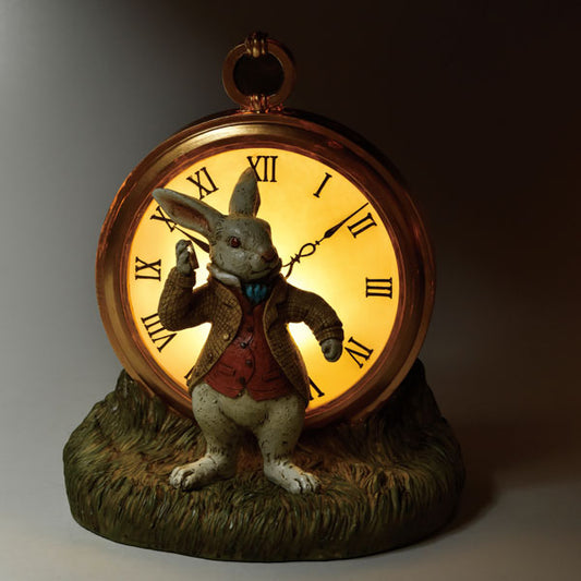 愛麗絲夢遊仙境 太陽能兔時鐘擺設