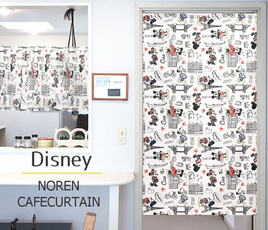 Mickey & minnie door curtain/ cafe curtain [Made in japan]