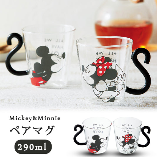 Mickey&amp;Minnie Couple Heat Resistant Insulated Glass 2P Set